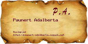 Paunert Adalberta névjegykártya